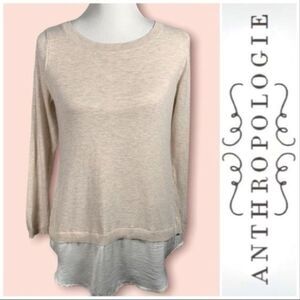 ANTHROPOLOGIE | Angel of the North Duet Pullover Cream Heather Small